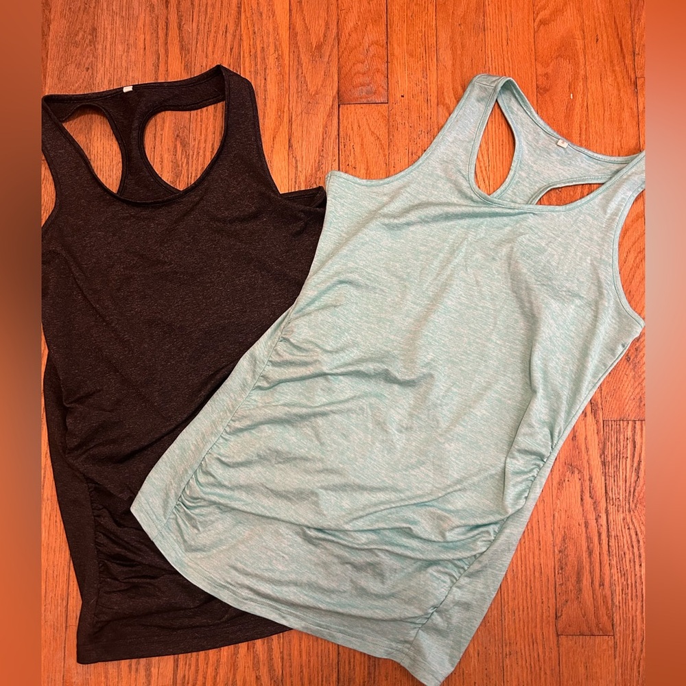 Pair of maternity workout tops